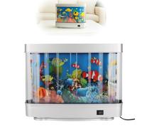 LED Fake Fish Tank Lamp - Night Light Artificial Fish Tank, Silent Energy-Saving Baby Aquarium, Simulated Underwater World Mobile Toy Aquarium, Home and Office Multi-Scene Decoration Artifact