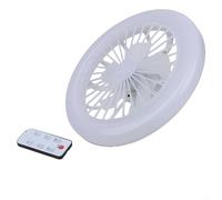 LED Fan Bulb E27 Base, Remote Controlled Screw Joint Light With Cooling Function, Energy Efficient Design For Home Office And Bedroom Use, White Color, Simple Setup(White light)
