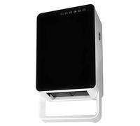 LED Fan Heater Fashionable Glass Touch Remote Control With Towel Rail Downflow IP 22 Water Splash Proof Wall Mounted 2 Heat Settings Bathrooms Kitchen Laundry, Utility Rooms 2kw, Energy A+