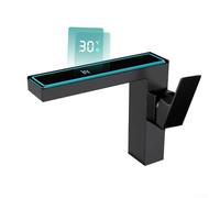 Led Faucet With Digital Display for HYDRO Powered Hot Cold Mixer for ZERO Carbon Footprint For Bathroom Sink Washbasin Modern Decor(Black)