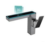 Led Faucet With Digital Display for HYDRO Powered Hot Cold Mixer for ZERO Carbon Footprint For Bathroom Sink Washbasin Modern Decor(gray)