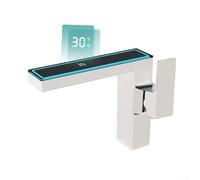 Led Faucet With Digital Display for HYDRO Powered Hot Cold Mixer for ZERO Carbon Footprint For Bathroom Sink Washbasin Modern Decor(white)