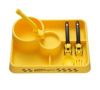 LED Feeding Plate, Washable Weaning Cutlery Kit, Divided Portable Food Tray, Child Safe Eating Set, Learning Meal Tool for Kids Aged 1-7 Boys Girls Kindergarten Birthday Christmas New Year