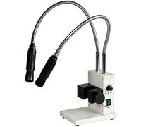 LED Fiber Optic Gooseneck Microscope Light, Adjustable Brightness & Aperture Control, Includes Lens Adapters for Precision Viewing, Industrial Use