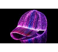 LED Fiber Optic Light-Up Baseball Cap: Black