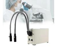 LED Fiber Optic Microscope Lights, 30W Dual Gooseneck Illuminator, Adjustable Brightness and Aperture,for Laboratory Use