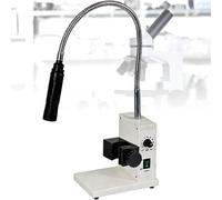 LED Fiber Optic Microscope with Flexible Gooseneck Light Source, Adjustable Brightness and Aperture Size, Ideal for Stereo Zoom Applications