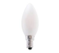 LED Filament Bulb with Opal Diffuser, Olive C35, Edison E14 Base, 6W (806 lumens Equivalent to 60W), Warm White Light 3000K, 330° diffused Beam