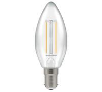 LED Filament Candle 2.5W (25W eqv.) B15d Clear 2700K Dimmable Crompton