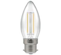 LED Filament Candle 2.5W (25W eqv.) B22d Clear 4000K Dimmable Crompton