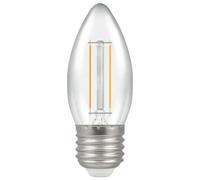LED Filament Candle 2.5W (25W eqv.) E27 Clear 4000K Dimmable Crompton
