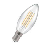 LED Filament Candle 5W (40W eqv.) B15d Clear 4000K Dimmable Crompton