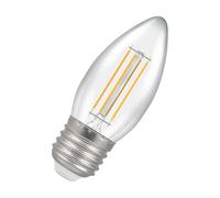 Crompton Lamps Filament Candle LED Light Bulb ES-E27 | 5W = 40W Incandescent | Cool White 4000K | Energy Efficient | Edison Screw Lightbulb | Long Life 15000-Hrs | Clear Glass | Dimmable | 5-Pack