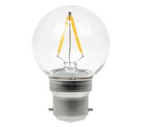 LED Filament Golf Ball 2W (15W eqv.) BC 2700K Clear Dimmable