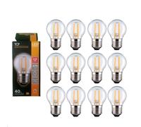 Led Filament Golf Ball Light Bulbs E27 Es 4.5W Warm White Pack Of 12