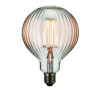 LED Filament Lamp Bulb 4W E27 LED Clear Ribbed Glass Globe 2200k Warm White