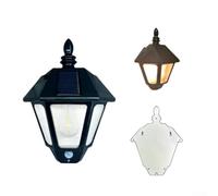 LED filament solar wall light with motion sensor and 3 working modes for and efficient exterior home lighting needs (Black)