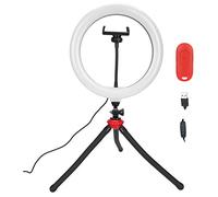 LED Fill Light Folding Live Broadcast Selfie Ring Light, Camera Circle Light with Bluetooth Remote Control, 10.2in Makeup Desk Light for Photography YouTube TikTok, USB Powered Adj