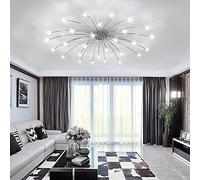 Led Fireworks Ceiling Lights Unique Starry Sky Ceiling Lamp Fixture Gold Chrome-Plated Chandelier Glass Lampshade Living Room Bedroom Dining Room Hanging Light Kids-Lamp (Chrome, White Light 28)