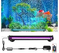 LED Fish Tank Aquarium Light: Waterproof Submersible 12 inch/30cm Fish Tank Light with Remote Controller/Dimming - RGB Color Changing Adjustable Brightness Underwater Air Bubble Lights for Fish Tank