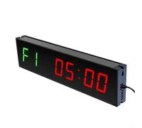 LED Fitness Timer 1.5 Inch 6 Digit Display With Wireless Remote Control For Boxing Gym Training Countdown Stopwatch EMOM TABATA Interval Timer Aluminum Frame(green)