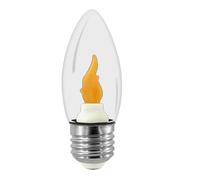 LED Flame Bulb - 1.38 Inch E12 E14 Base Flickering Effect Lamp for Cozy Atmosphere, Real Fire-Like Glow with Energy Efficient Design, Decorative Light for Halloween, Christmas & Indoor Events