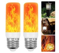 LED Flame Effect Light Bulb - Flame Light Bulb with 4 Lighting Modes 5W E27 Bulb Decorative Flames Flickering Light Bulbs for Indoor Outdoor Halloween Party Dancing Garden Decorative Lighting(2 Pack)