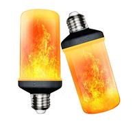 LED Flame Effect Light Bulbs, E27 Flickering Fire Light Bulbs with 4 Modes, 5W Flame Bulb for Christmas, Home Decor, Party, Restaurant, Outdoor - 2 Pack