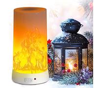 LED Flame Effect Light, PDGROW USB Rechargeable Fire Flame Effect Night Light, Desk/Table Light Lamp Waterproof with Magnetic Base & Hanging Hook for Christmas, Party, Indoor/Outdoor Use