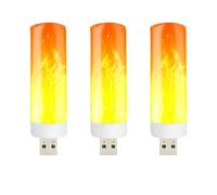 LED Flame Effect Light - Portable USB Charging Flame Bulb, Natural Simulation Lantern For Home Bar Party | Decorative Fireplace Flicker Lamp For Garden Patio Indoor Outdoor Energy Efficient Warm