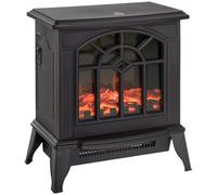 Freestanding Electric Fireplace Heater with Flame Effect, Black