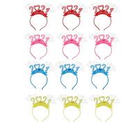 LED Flashing Headband, Glowing Party Headband with 12 Pcs Multi - Color Lights, Luminous Plastic Headwear for New Year Christmas Festivals Adults Kids Costume Parties (Love 2021 glitter hairpin)