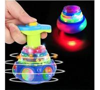 LED Flashing Spinning Top Toy for Kids - Light Up Gyro with Music & Colorful Lights | Fun Party Gift for Boys & Girls | Interactive Sensory Toy for Birthday & Christmas (Blue)