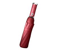 LED Flashlight Folding Umbrella, Windproof Travel Umbrellas with Adjustable Handle, Compact Portable Parasol for Men and Women, Claret