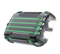 Led Flashlight For Outdoor Use, Quick Charge High Capacity 30000Mah Solar Charger Power Bank Portable Battery Pack, Green