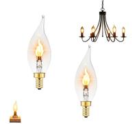 Led Flickering Flame Decoration Light Bulbs, E14 Led Flickering Flame Light Bulbs - More Realistic Flames Effect, for Halloween Christmas