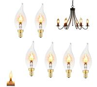 Led Flickering Flame Decoration Light Bulbs, E14 Led Flickering Flame Light Bulbs - More Realistic Flames Effect, for Halloween Christmas