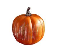 LED Flickering Pumpkin Lights, Resin Battery Operated Pumpkin Night Light Decoration for Halloween Thanksgiving Autumn Table Centerpiece Indoor Outdoor (Orange, 18cm)