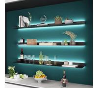 LED Floating Shelf Metal Wall Shelves with Lights for Plants & Books Stylish Display for Home Office or Bar 60x20x6 cm Modern Design