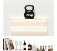 LED Floating Shelf with Lights - Modern Wall-Mounted Display for Bedroom, Living Room, Bathroom & Kitchen - Stylish Metal Design (White, 80cm) - Home Decor Solution for Organized Spaces