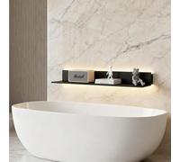 LED Floating Shelves with Anti-Fall Guardrail, Space-Saving Display for Living Room, Kitchen, Bathroom