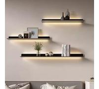 LED Floating Shelves with Built-in Lights 2-Pack Wall Display Rac for Bedroom & Living Room Décor Perfect for Plant Sto & Home Det Items