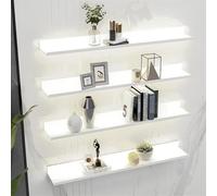 LED Floating Wall Shelf - Metal Display Shelf with Lighting for Entryway, Bathroom, Bar - Modern Home Décor Storage Solution