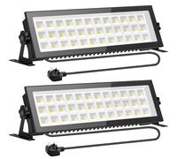 LED Floodlight Outdoor,100W 2PACK Combined into 200W Flood Lights,130LM/W Flood Lights with 1.5M Plug,6500K Cold White LED Security Light,IP66 Waterproof Outdoor Floodlight for Garden Patio Warehouse