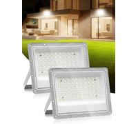 LED Floodlight Outdoor 50W 2 Pack,5000LM Super Bright Flood Lights,3000K Warm White LED Security Lights,IP66 Waterproof Work Light,Wall Light for Garden, Yard, Garage, Streets