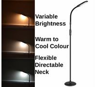 LED Floor Lamp Adjustable 3 Colour Dimmable Super Bright 14 Watt