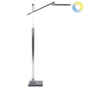 Beliani Led Floor Lamp Aquarius With Dimmer Metal Silver