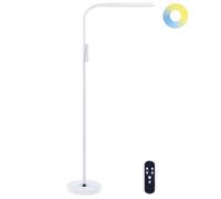 Beliani LED Floor Lamp Aries With Dimmer Metal White, White