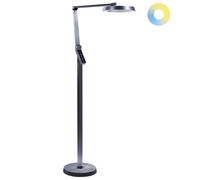 Beliani Led Floor Lamp Carina With Dimmer Metal Dark Grey