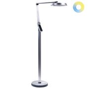 Beliani LED Floor Lamp Carina With Dimmer Metal Silver, Silver